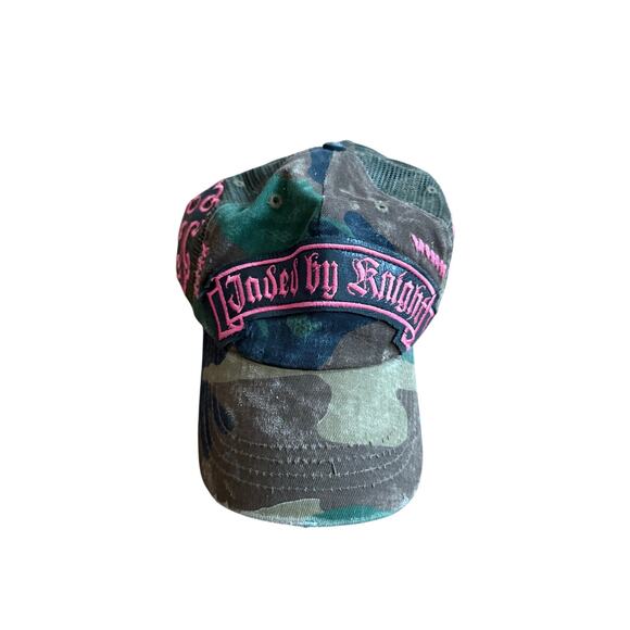 Jaded by Knight Vintage Y2K Camo Dead Bi-Nits Mesh Unisex Cross Trucker Hat RARE main image 5